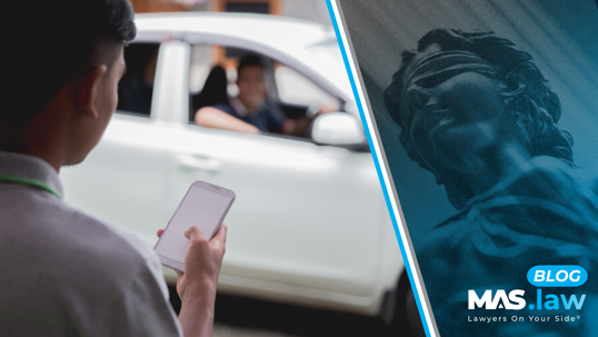 Man waiting for his rideshare service.