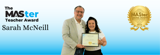 Congratulations to MASter Teacher Award Winner Sarah McNeill