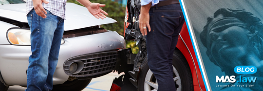 two individual talking after a rear end accident | MAS Law