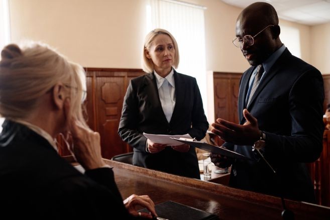 Lawyer in court